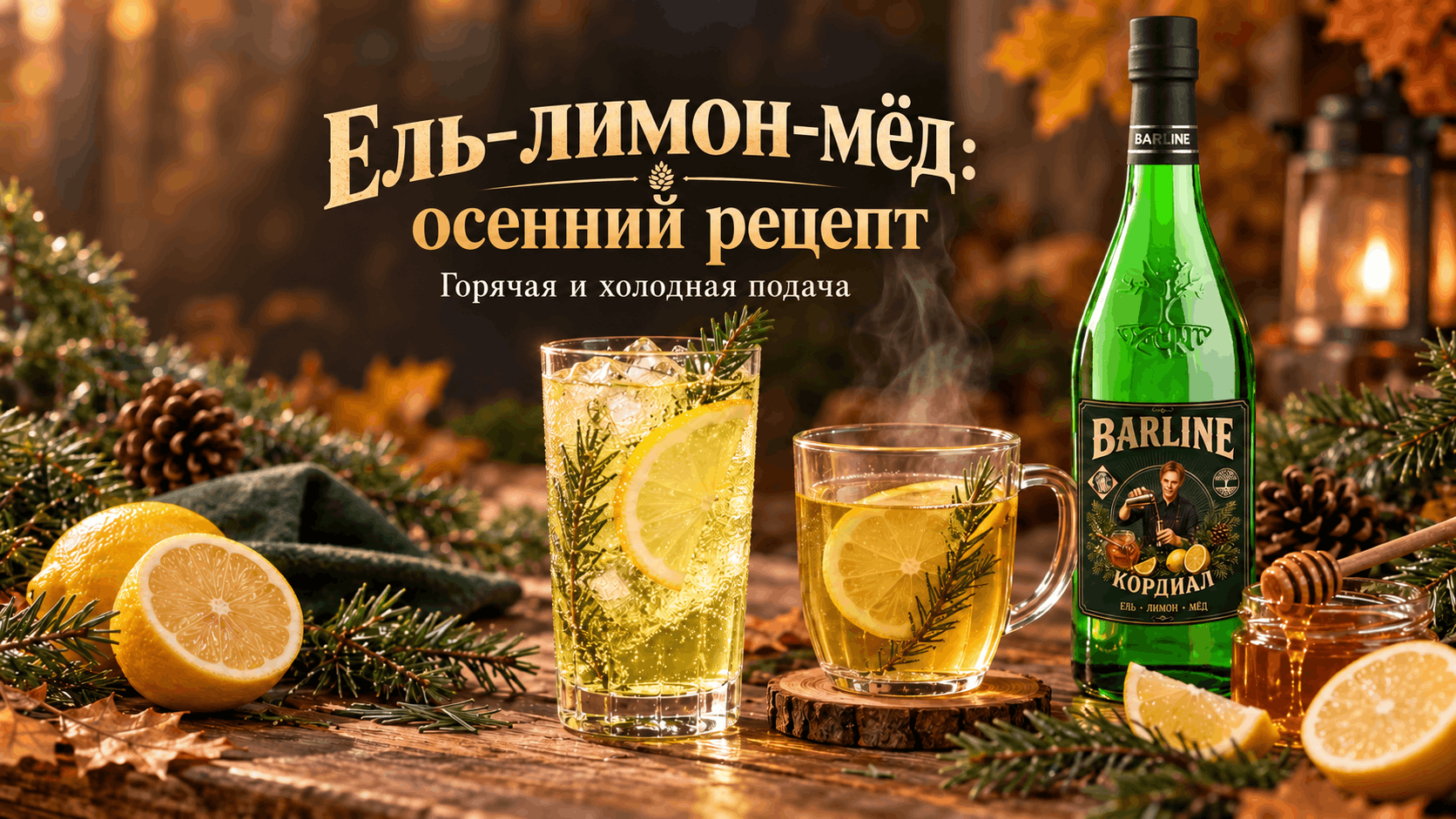 Кордиал «Ель–лимон–мёд»: осенний рецепт в горячей и холодной подаче
