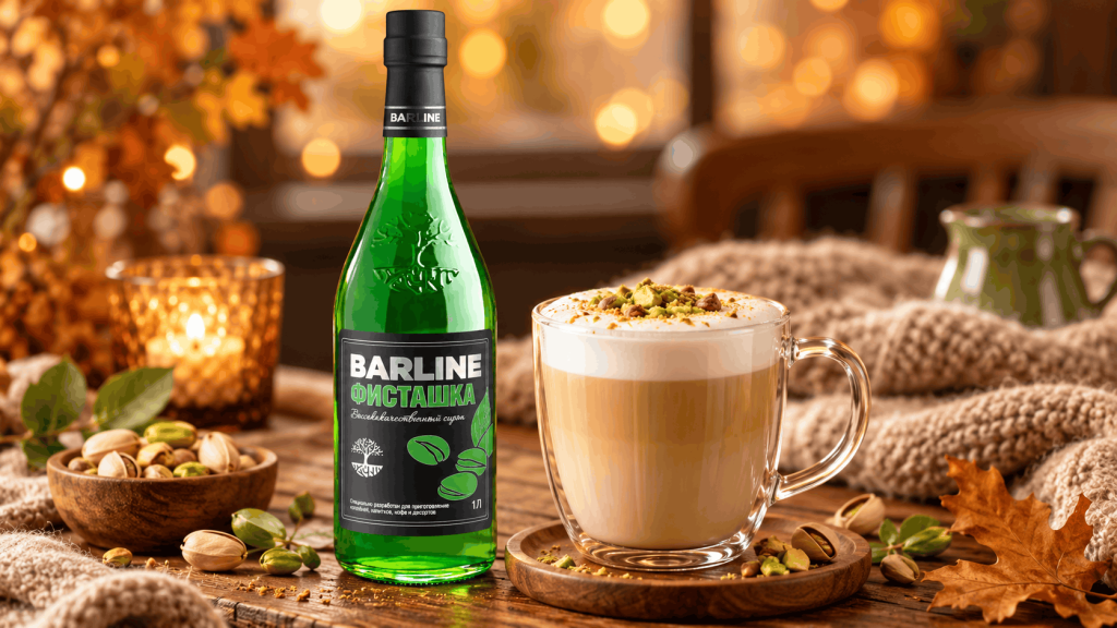 Фисташковый латте с сиропом BARLINE Фисташка